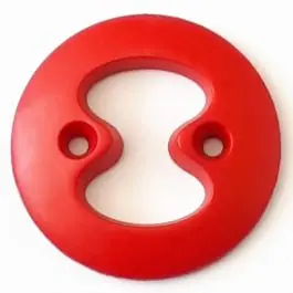 Wochenendangebot Polyamidknopf mit interessanter Ausstanzung mit 2 Löchern – Größe: 23mm – Farbe: rot – Art.Nr. 288721