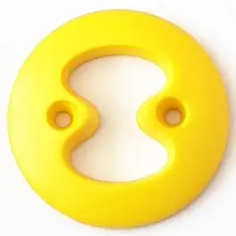 Top-Qualität Polyamidknopf mit interessanter Ausstanzung mit 2 Löchern – Größe: 23mm – Farbe: gelb – Art.Nr. 288723