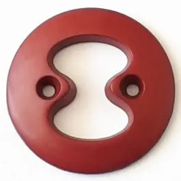 Polyamidknopf mit interessanter Ausstanzung mit 2 Löchern – Größe: 28mm – Farbe: rot – Art.Nr. 338734 Günstig