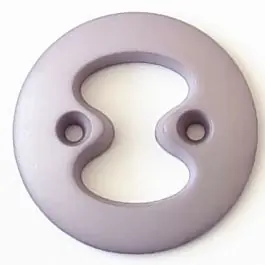 Polyamidknopf mit interessanter Ausstanzung mit 2 Löchern – Größe: 34mm – Farbe: lila – Art.Nr. 378718 Top-Qualität