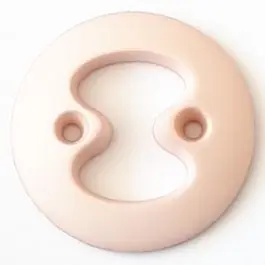 Preisreduziert Polyamidknopf mit interessanter Ausstanzung mit 2 Löchern – Größe: 34mm – Farbe: pink – Art.Nr. 378720