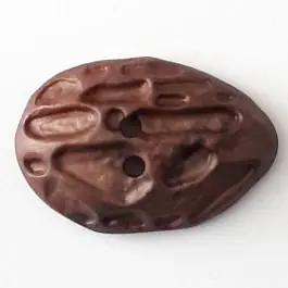 Polyamidknopf Mondlandschaft mit 2 Löchern – Größe: 40mm – Farbe: braun – Art.Nr. 408702 Finale Aktion