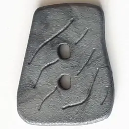 Nur Heute Polyamidknopf in asymmetrischer Trapezform mit 2 Löchern – Größe: 35mm – Farbe: grau – Art.Nr. 388725