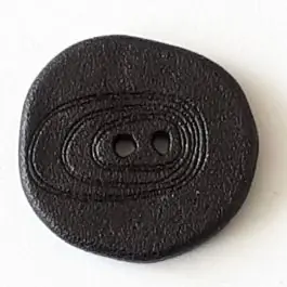 Letzte Chance Polyamidknopf unregelmäßig geformt mit 2 Löchern – Größe: 18mm – Farbe: schwarz – Art.Nr. 281086