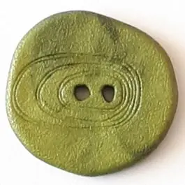 Im Trend Polyamidknopf unregelmäßig geformt mit 2 Löchern – Größe: 23mm – Farbe: grün – Art.Nr. 338719