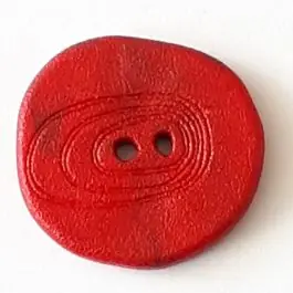 Neuheit Polyamidknopf unregelmäßig geformt mit 2 Löchern – Größe: 23mm – Farbe: rot – Art.Nr. 338721
