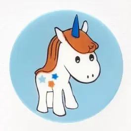 Kinderknopf verträumtes Einhorn mit Öse – Größe: 17mm – Farbe: blau – Art.Nr. 261275 Billig