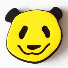 Kinderknopf lustiger Pandabär mit Öse – Größe: 22mm – Farbe: gelb – Art.Nr. 331115 Exklusiv