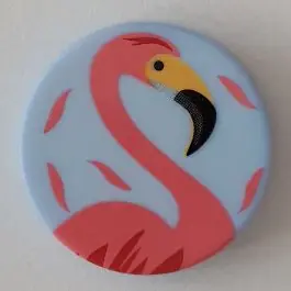 Kinderknopf mit schönem Flamingo mit Öse – Größe: 15mm – Farbe: blau – Art.Nr. 261293 Geld-Zurück-Garantie