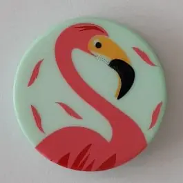 Kinderknopf mit schönem Flamingo mit Öse – Größe: 15mm – Farbe: grün – Art.Nr. 261294 Meistverkauft