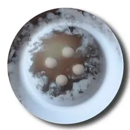 Heißes Angebot Polyesterknopf mit trendigem Flammendekor mit 2 Löchern – Größe: 25mm – Farbe: blau / hellblau – Art.Nr. 372801