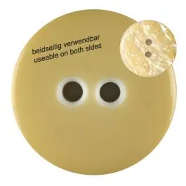 Polyesterknopf marmoriert, beidseitig verwendbar mit 2 Löchern – Größe: 23mm – Farbe: gelb / messing – Art.Nr. 342815 Hochwertig