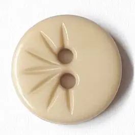 Geprüft Blusenknopf mit halbseitigem Strahlendesign mit 2 Löchern – Größe: 13mm – Farbe: beige – Art.Nr. 212803