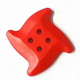 Gratis Versand süßer Seesternknopf mit 4 Löchern – Größe: 28mm – Farbe: rot – Art.Nr. 332824