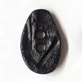 Marmorierter Knopf in Tropfenform mit 2 Löchern – Größe: 25mm – Farbe: schwarz – Art.Nr. 311022 Kostenfreie Lieferung