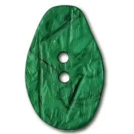 Neu Marmorierter Knopf in Tropfenform mit 2 Löchern – Größe: 32mm – Farbe: mintgrün / grün – Art.Nr. 372835