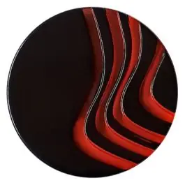 Neue Kollektion Plexiglasknopf mit außergewöhnlichem Wellenmuster mit Öse – Größe: 30mm – Farbe: rot – Art.Nr. 372845