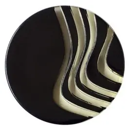 Plexiglasknopf mit außergewöhnlichem Wellenmuster mit Öse – Größe: 25mm – Farbe: gelb / messing – Art.Nr. 342821 Top-Seller