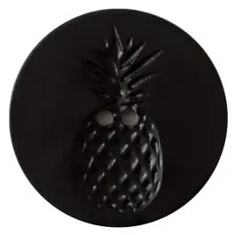 Knopf mit Relief in Ananasform 2-Loch – Größe: 18mm – Farbe: schwarz – Art.Nr. 241253 Im Trend