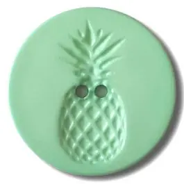Knopf mit Relief in Ananasform 2-Loch – Größe: 18mm – Farbe: mintgrün / grün – Art.Nr. 242819 Im Trend