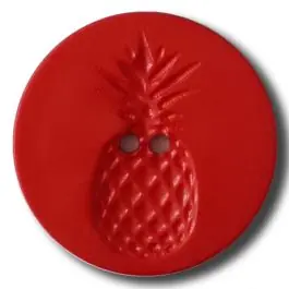 Neuheit Knopf mit Relief in Ananasform 2-Loch – Größe: 18mm – Farbe: rot – Art.Nr. 242821