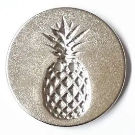 Knopf mit Relief in Ananasform 2-Loch – Größe: 28mm – Farbe: silber – Art.Nr. 341266 Limited Edition