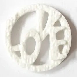 schöner abstrakter Love Knopf – Größe: 20mm – Farbe: weiss – Art.Nr. 281115 Ab Werk