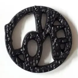 schöner abstrakter Love Knopf – Größe: 25mm – Farbe: schwarz – Art.Nr. 331154 Rabatt