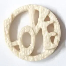 Sichere Zahlung schöner abstrakter Love Knopf – Größe: 25mm – Farbe: beige – Art.Nr. 332846