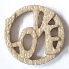 schöner abstrakter Love Knopf – Größe: 20mm – Farbe: beige – Art.Nr. 282827 Must-Have