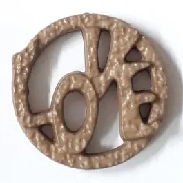 schöner abstrakter Love Knopf – Größe: 20mm – Farbe: braun – Art.Nr. 282828 Preisknaller