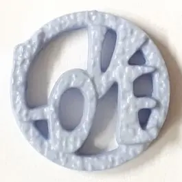 schöner abstrakter Love Knopf – Größe: 15mm – Farbe: blau / hellblau – Art.Nr. 242853 Markenware