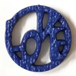 schöner abstrakter Love Knopf – Größe: 20mm – Farbe: mittelblau – Art.Nr. 282830 Expressversand