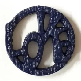 Begrenztes Angebot schöner abstrakter Love Knopf – Größe: 25mm – Farbe: marine / dunkelblau – Art.Nr. 332851