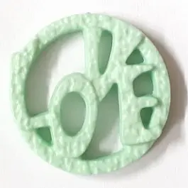 Solange Der Vorrat Reicht schöner abstrakter Love Knopf – Größe: 25mm – Farbe: mintgrün / grün – Art.Nr. 332853