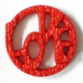 Neu schöner abstrakter Love Knopf – Größe: 15mm – Farbe: rot – Art.Nr. 242859