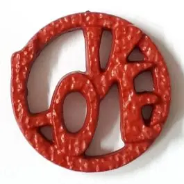 Zertifiziert schöner abstrakter Love Knopf – Größe: 15mm – Farbe: rot – Art.Nr. 242860