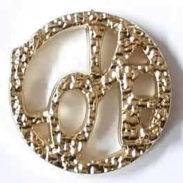 Top-Preis schöner abstrakter Love Knopf – Größe: 20mm – Farbe: gold – Art.Nr. 320662