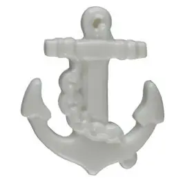 Anker mit Öse – von Ketten umschlungen – Größe: 18mm – Farbe: weiß – Art.Nr. 250629 Neu