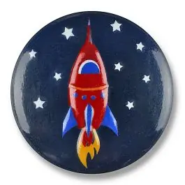 Exklusiv Rakete im Sternenhimmel mit Öse – Größe: 18mm – Farbe: marine – Art.Nr. 281124