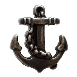 Ausverkauf Metallknopf Anker mit Öse – Größe: 18mm – Farbe: altsilber – Art.Nr. 311028