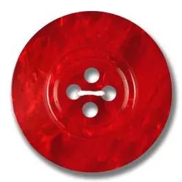 Solange Der Vorrat Reicht Polyesterknopf 4-Loch Perlmutimitation glänzend – Größe: 18mm – Farbe: rot – Art.Nr. 313809