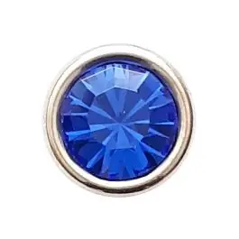 Aktuell Straßknopf mit silbernem Rand mit Öse – Größe: 8mm – Farbe: mittelblau – Art.Nr. 341277