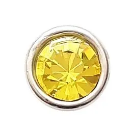 Straßknopf mit Öse – Größe: 10mm – Farbe: gelb – Art.Nr. 370843 Neu Im Sortiment