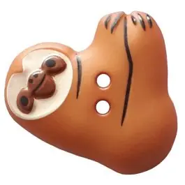 Premium Faultier mit zwei Knopflöchern – Größe: 25mm – Farbe: beige – Art.Nr. 341299