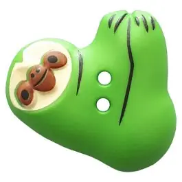 Faultier mit zwei Knopflöchern – Größe: 25mm – Farbe: green – Art.Nr. 341302 Mega-Angebot