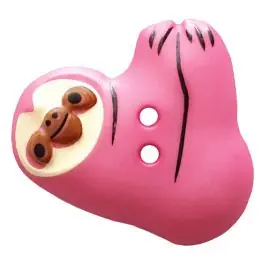 Faultier mit zwei Knopflöchern – Größe: 25mm – Farbe: pink – Art.Nr. 341303 Günstig