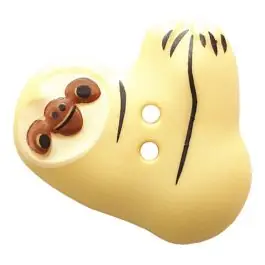 Faultier mit zwei Knopflöchern – Größe: 25mm – Farbe: yellow – Art.Nr. 341305 Bestpreis