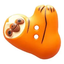 Günstig Faultier mit zwei Knopflöchern – Größe: 25mm – Farbe: orange – Art.Nr. 341306