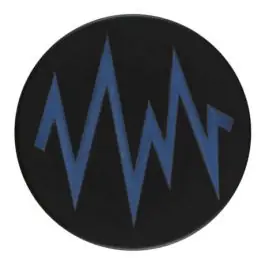 Sonderaktion 2-lagiger schwarzer Knopf mit farbigem Zick-Zack und Öse – Größe: 23mm – Farbe: blau – Art.Nr. 374814